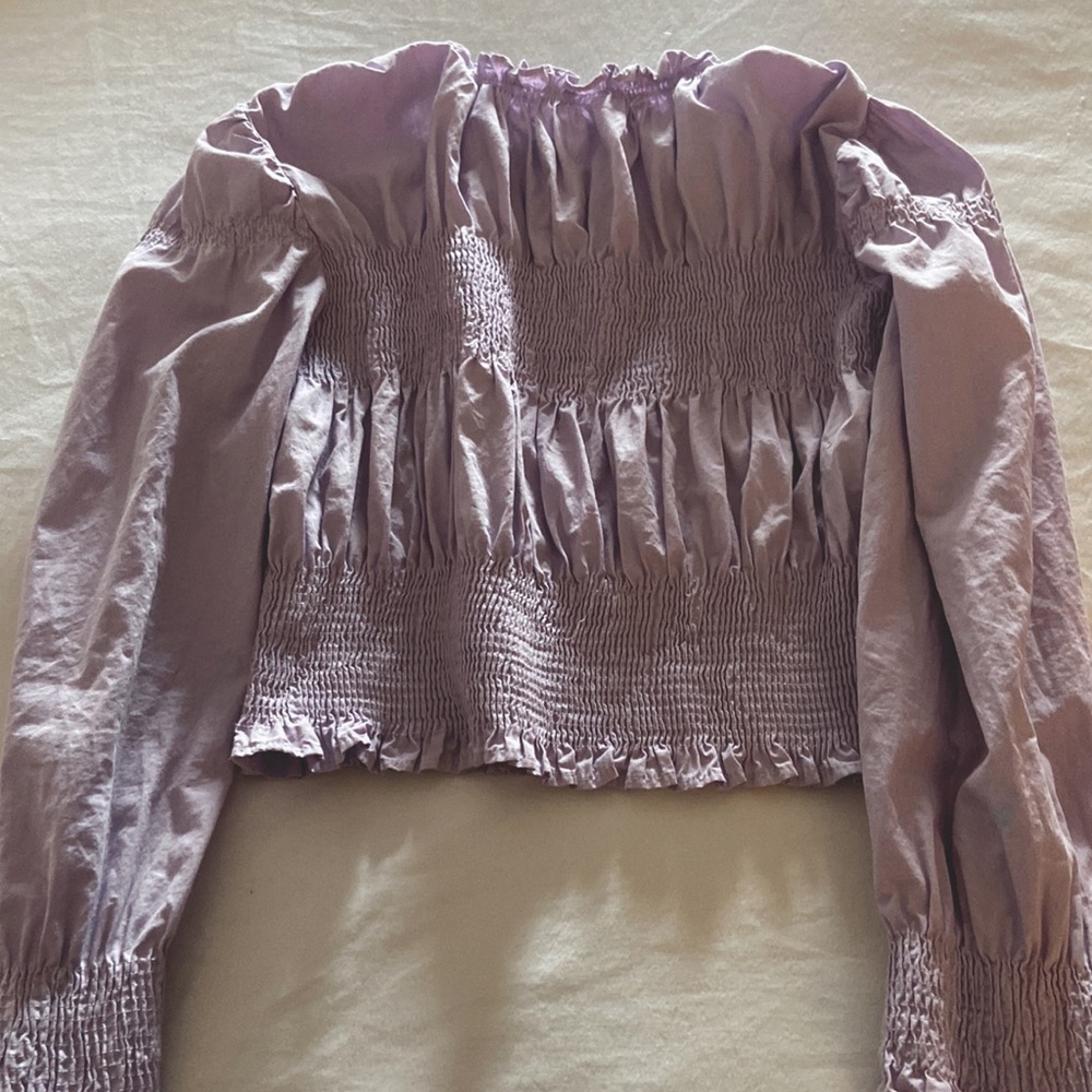 purple long sleeve zara top